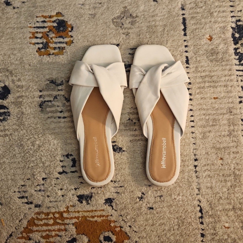 Jeffrey Campbell white slides